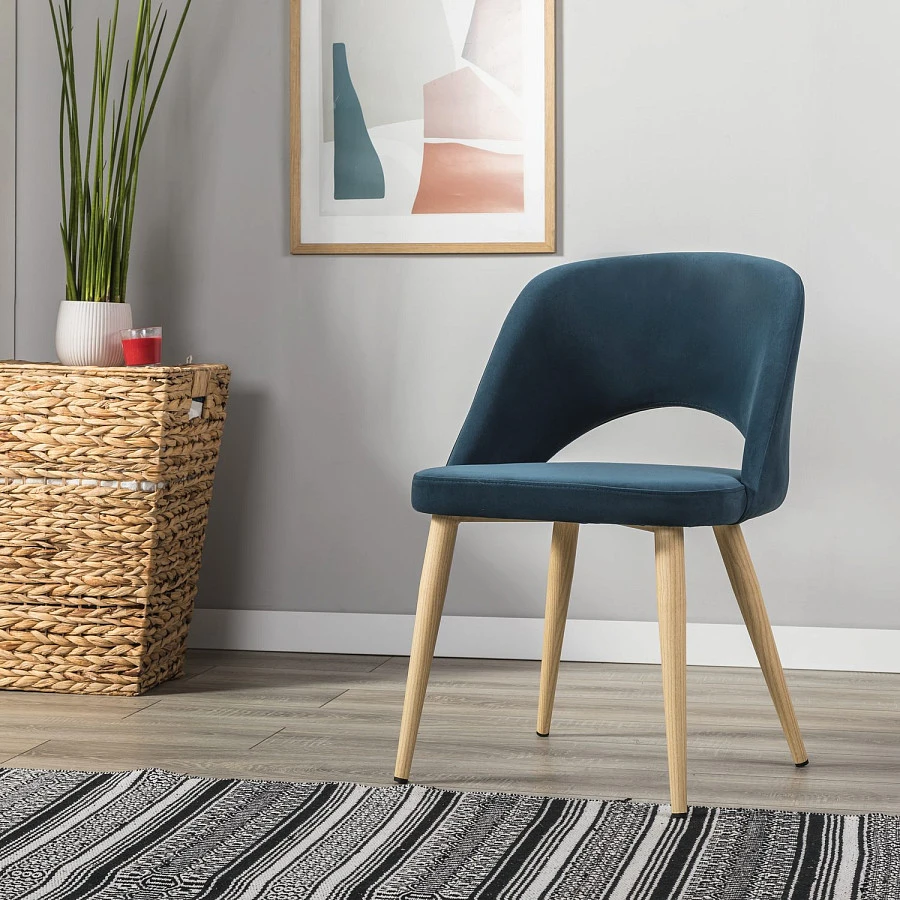 Стул Lars Diag blue/нат.дуб - фото 10