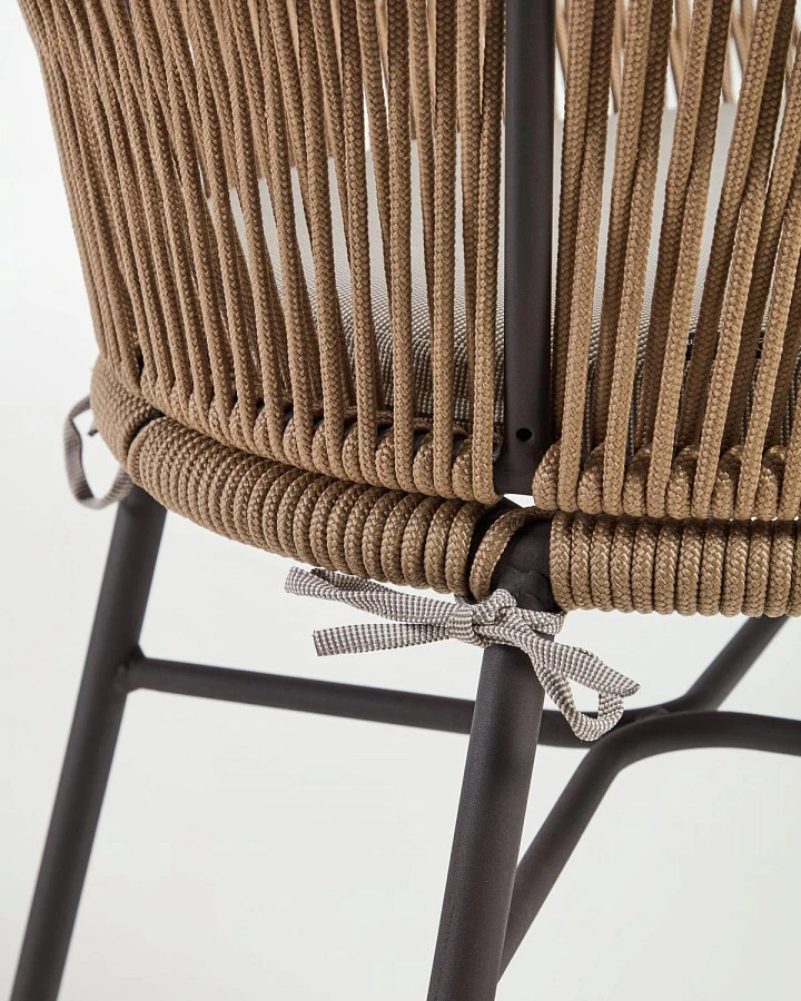 Полубарный веревочный стул Yanet бежевый 65 см - фото 7
