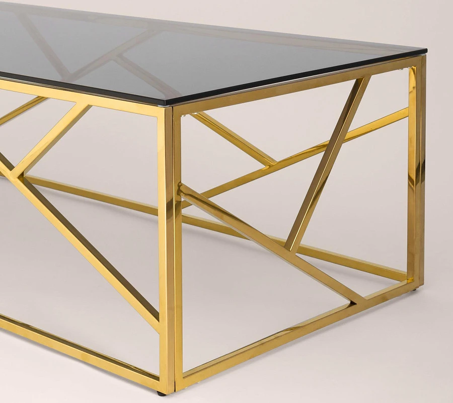 Журнальный стол АРТ ДЕКО 120*60 золотистый - фото 4