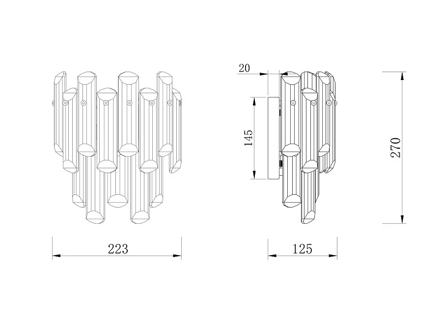 Настенный светильник (бра) Maytoni DIA200WL-02G - фото 2
