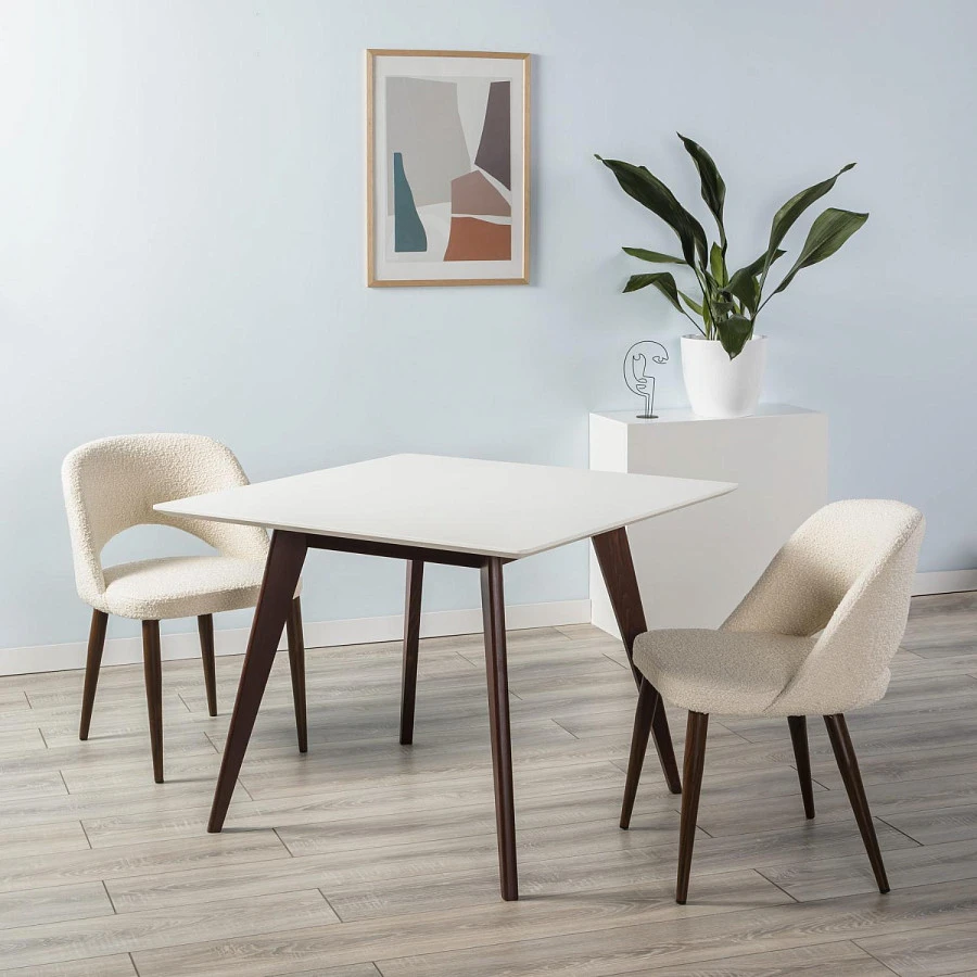 Стол Лунд 960*960 Белый Темный орех - фото 9