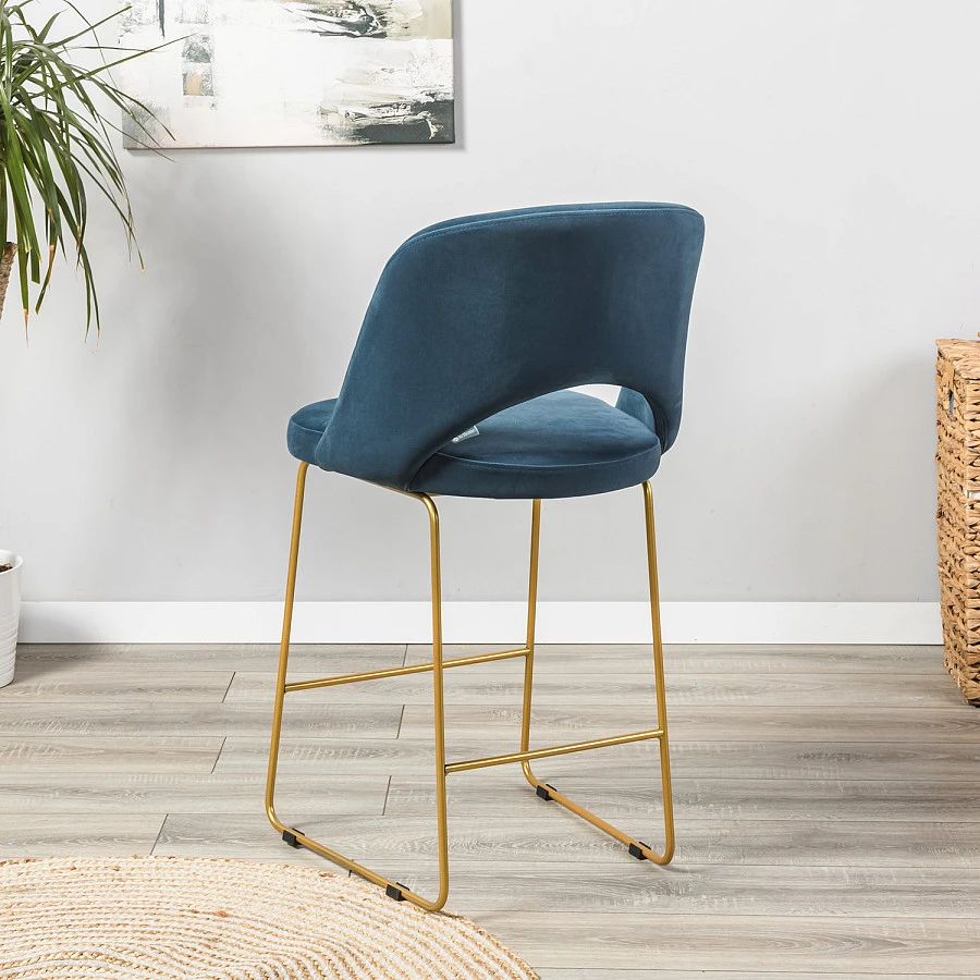 Кресло полубар Lars Diag blue/Линк золото - фото 9