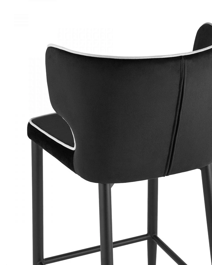 Стул полубарный Матео с кантом велюр черный - фото 6