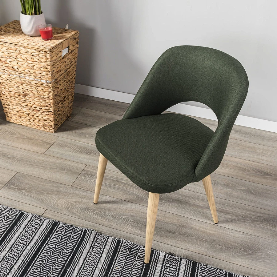 Стул Lars тёмно-зеленый/нат.дуб - фото 12