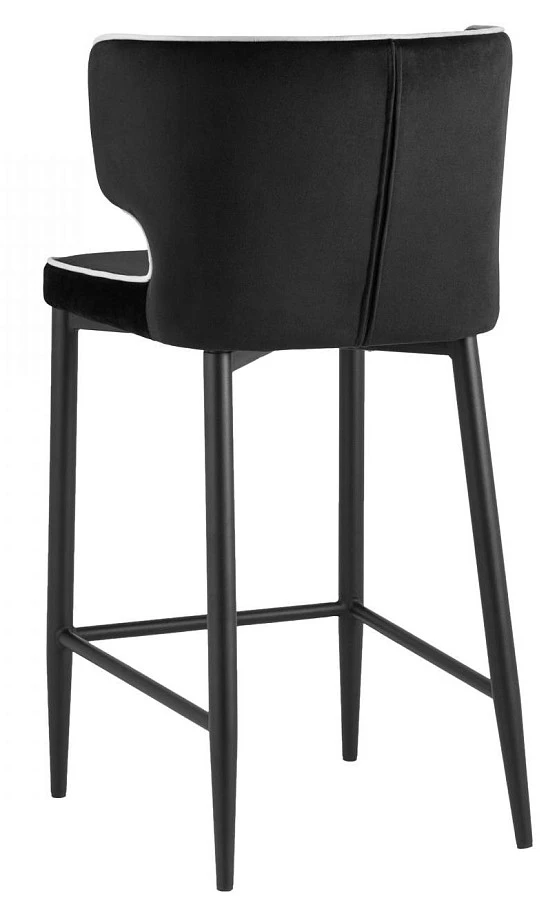 Стул полубарный Матео с кантом велюр черный - фото 5