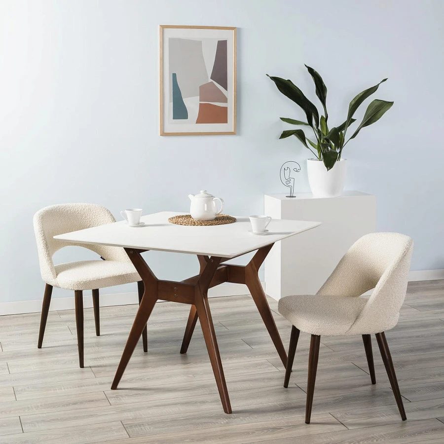 Стол Нарвик 960*960 Белый Темный орех - фото 7