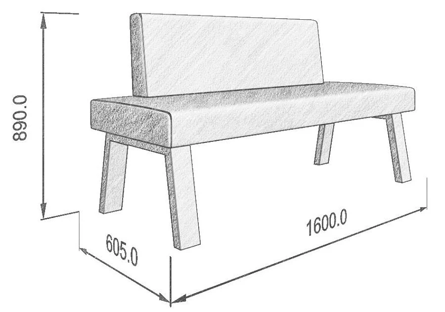 Диван кухон. Alto 160 32 1600*605*890 - фото 2