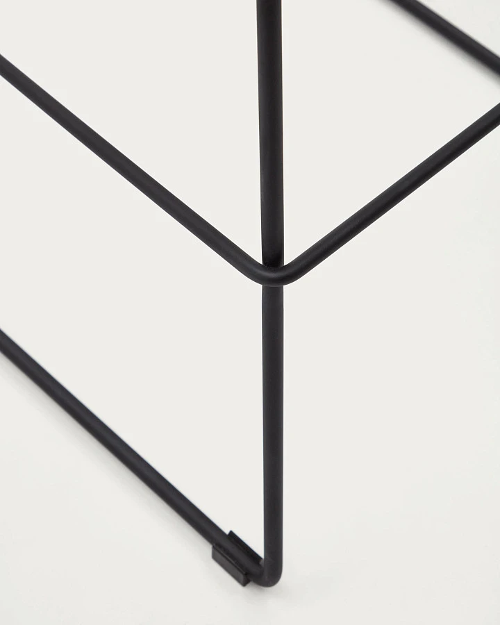 Zahara Полубарный стул бежевый с черными стальными ножками 65 см - фото 9