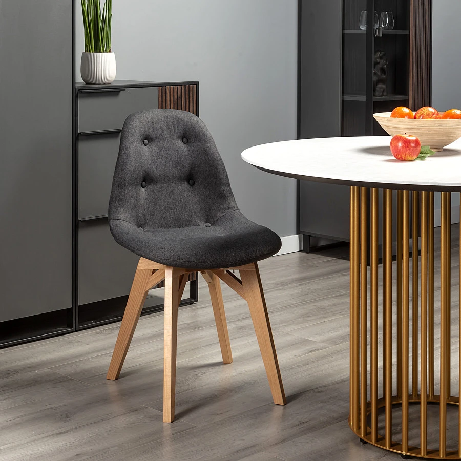 Стул Eames lite тёмно-серый/натур. Бук - фото 9