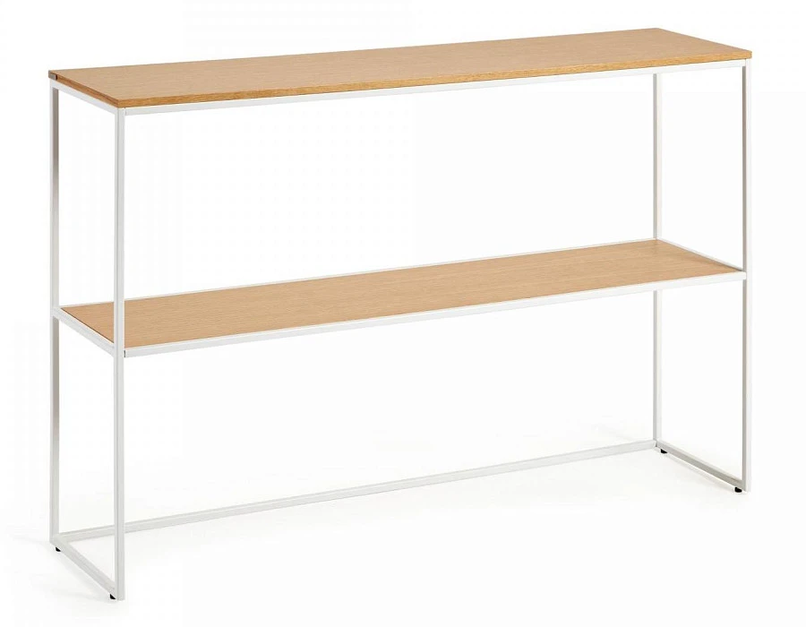 Консоль Yoana из дубового шпона/белый 120 x 80см