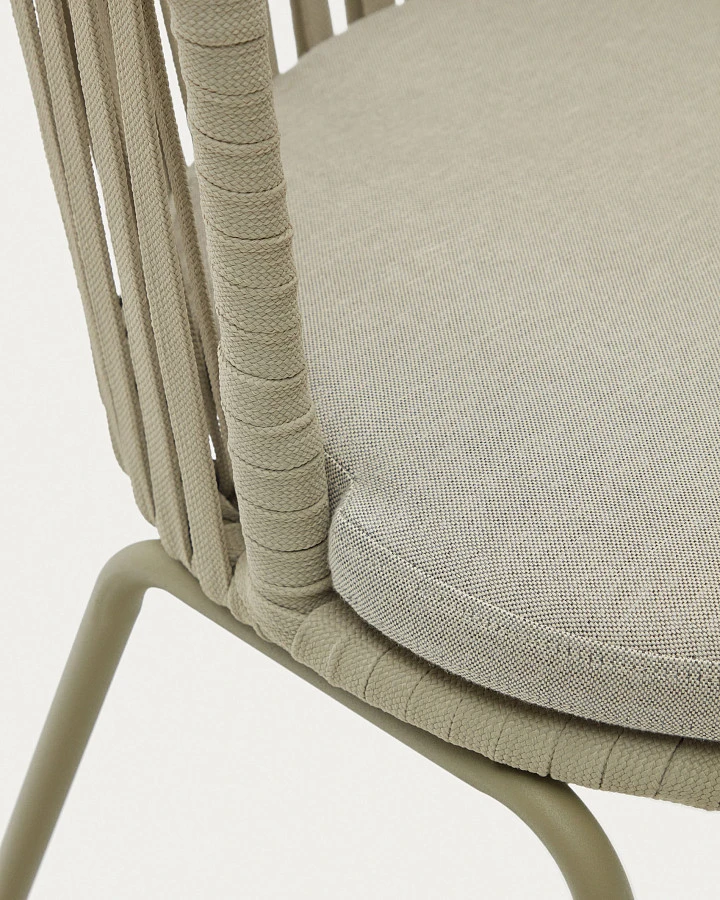 Saconca Садовый стул из шнура и стали с бежевой окраской - фото 8