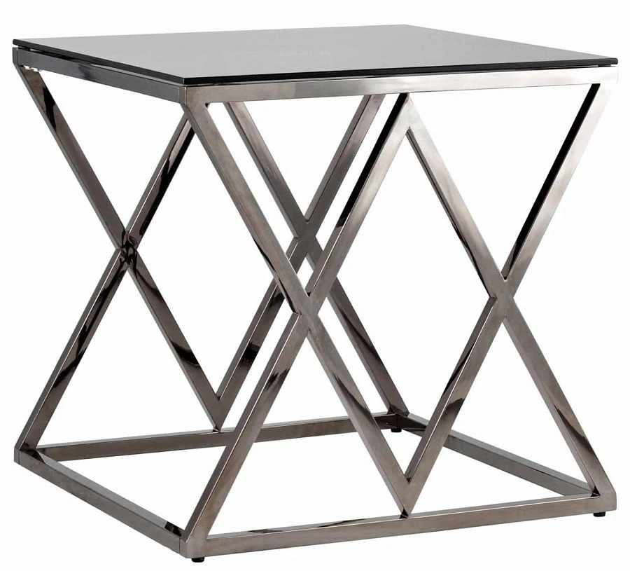 Журнальный стол ИНСИГНИЯ 55*55 темный хром