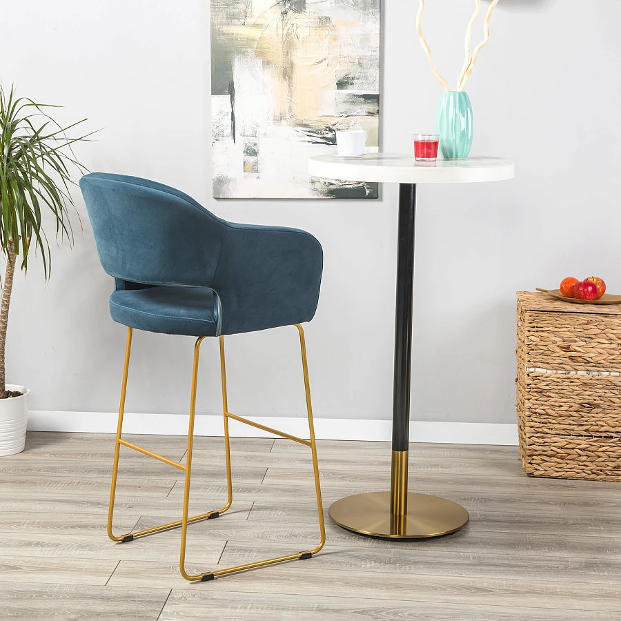 Кресло Бар. Oscar Diag blue/Линк золото - фото 13