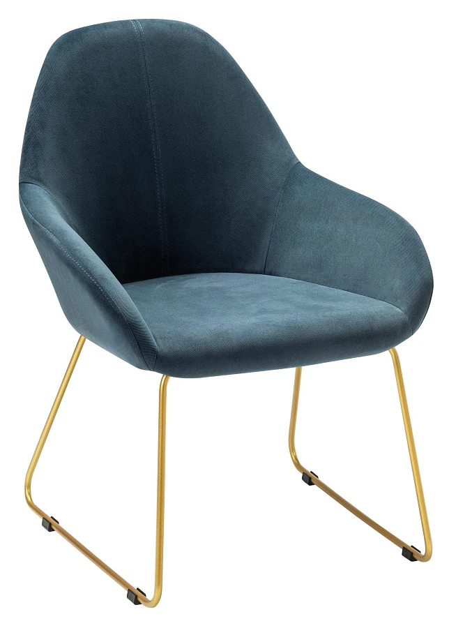 Кресло Kent Diag blue/Линк золото