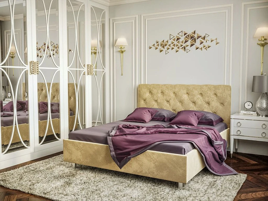 Кровать Фрейлина 180х200 бежевого цвета - фото 3