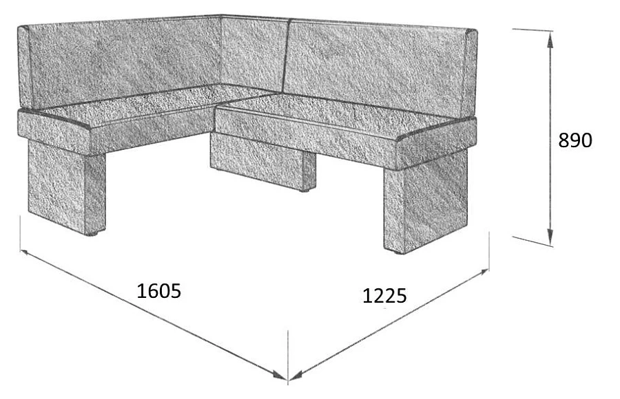 Диван кухон. Ratio 120-158 L grey/silver - фото 3