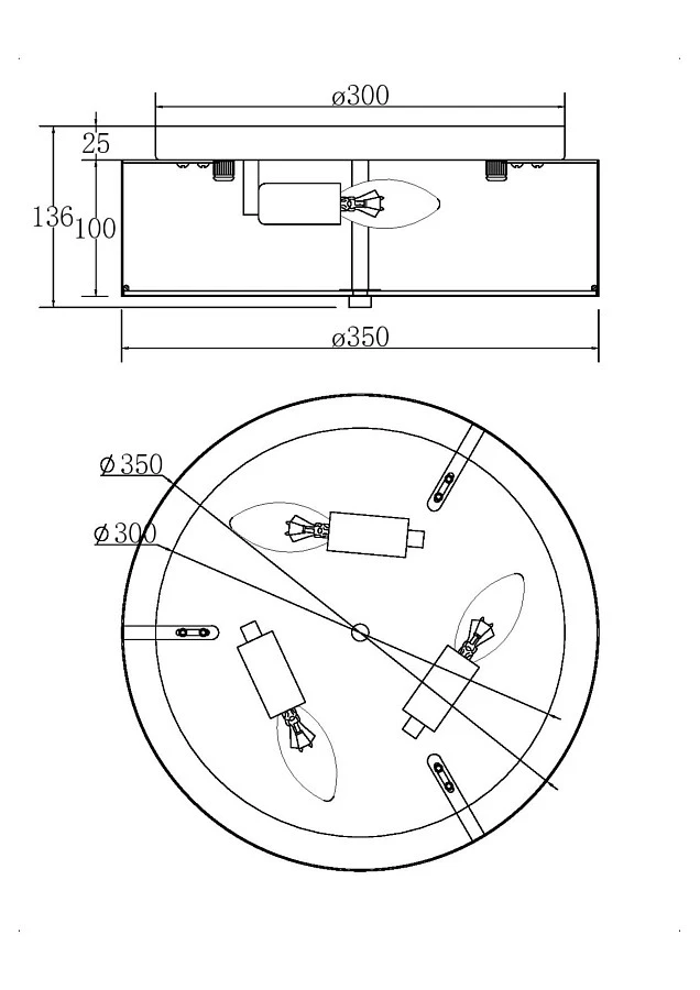 Потолочный светильник Maytoni MOD096CL-03CH - фото 2