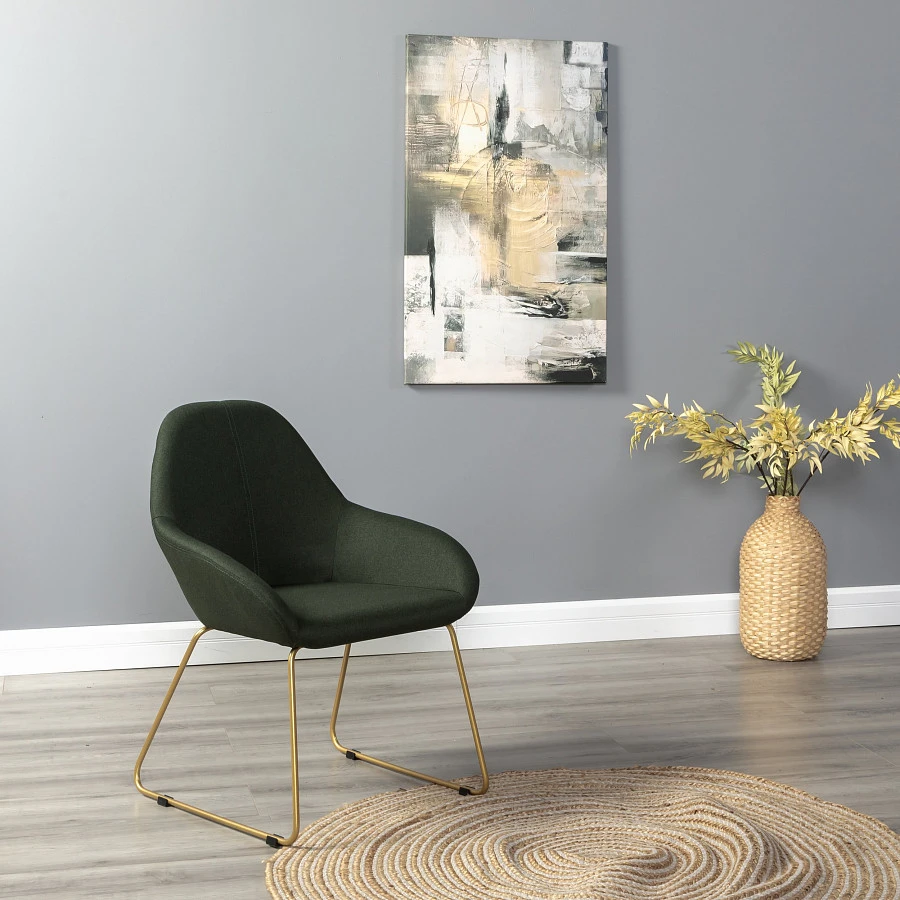 Кресло Kent тёмно-зеленый/Линк золото - фото 10