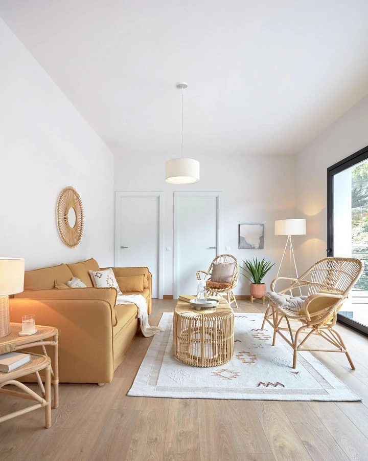 Диван-кровать Tanit горчичный/массива бука 210см - фото 3