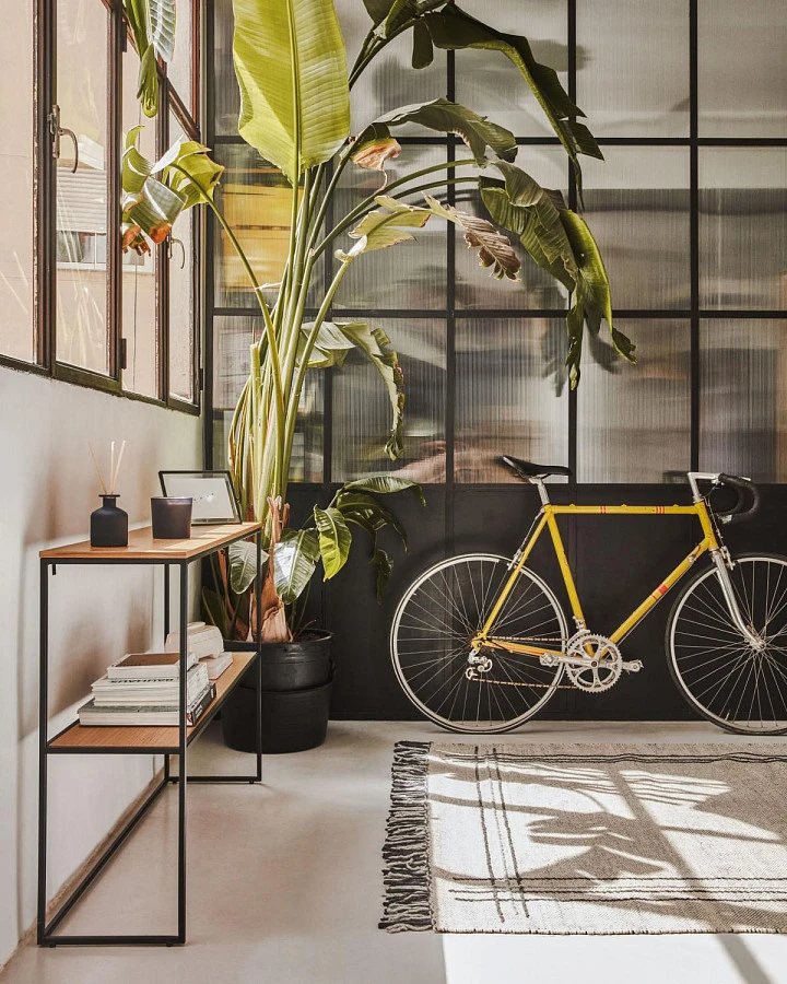 Консоль Yoana из дубового шпона/черный 120x80cm - фото 3