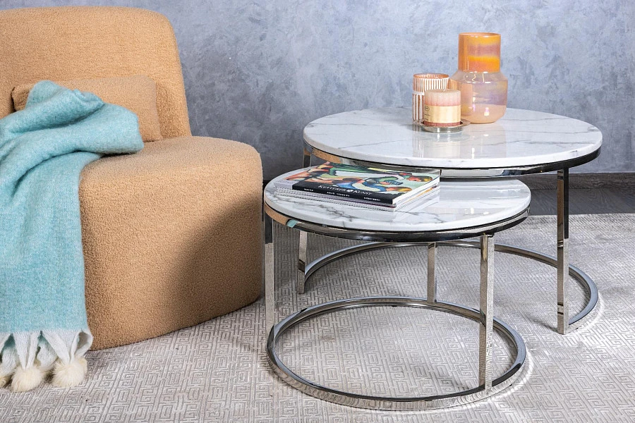 Кофейный столик Silvy Marble (набор из 2-х штук) - фото 5