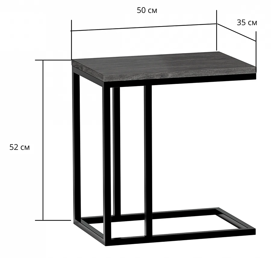 Стол приставной Мальборк 12 Мрамор Блэк лофт - фото 3