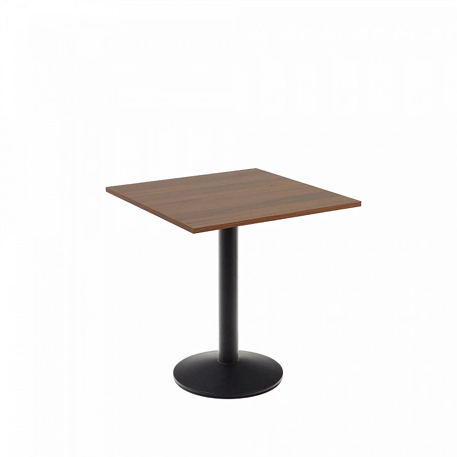 Esilda Стол меламин орех./черн.мет.ножка 70х70