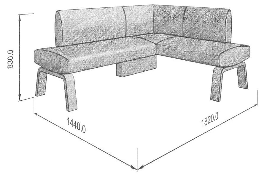 Диван кухон. Pride 178-140 R coffe 1820*1440*830 - фото 3