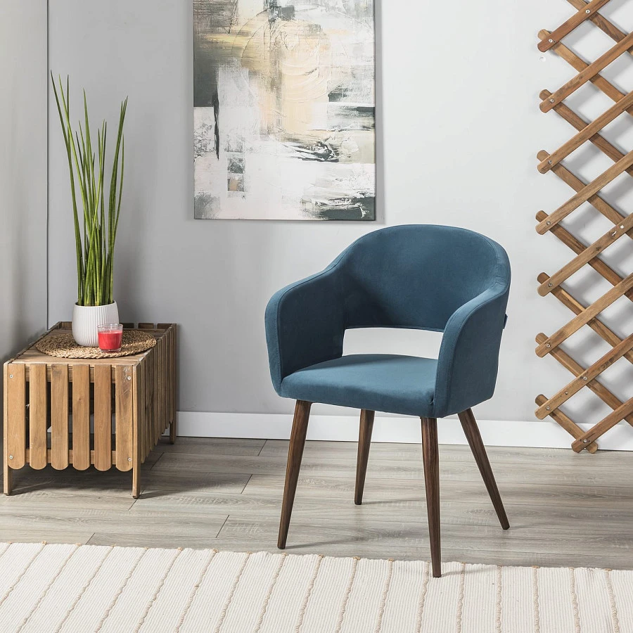 Стул Oscar Diag blue/т.орех - фото 10