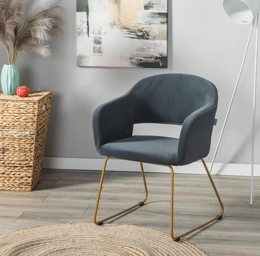 Кресло Oscar Diag grey/Линк золото - фото 12