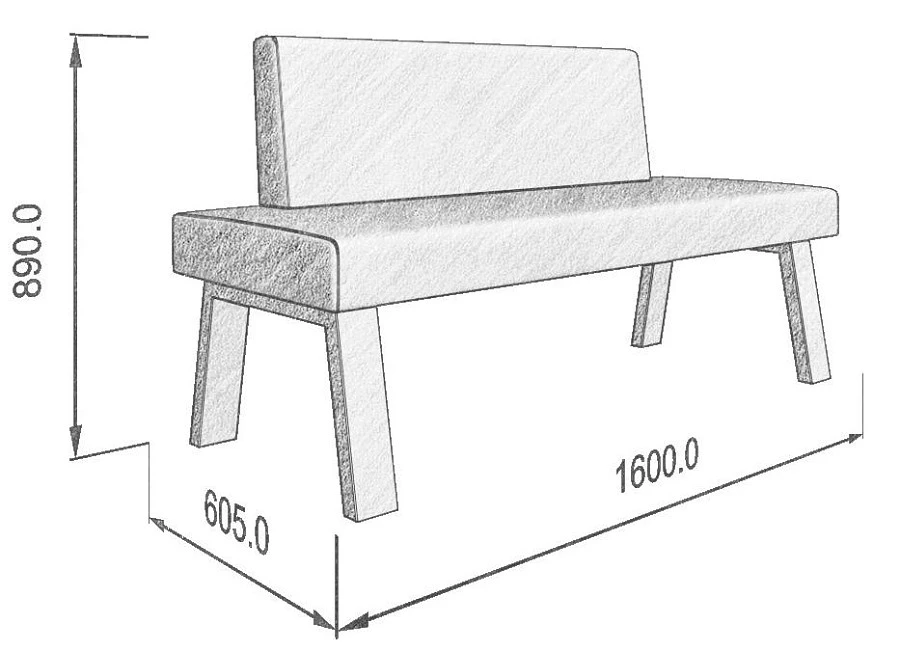 Диван кухон. Alto 160 40 1600*605*890 - фото 2