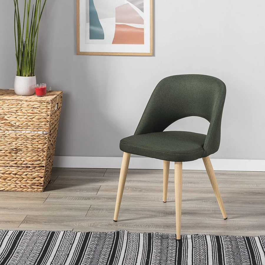 Стул Lars тёмно-зеленый/нат.дуб - фото 9