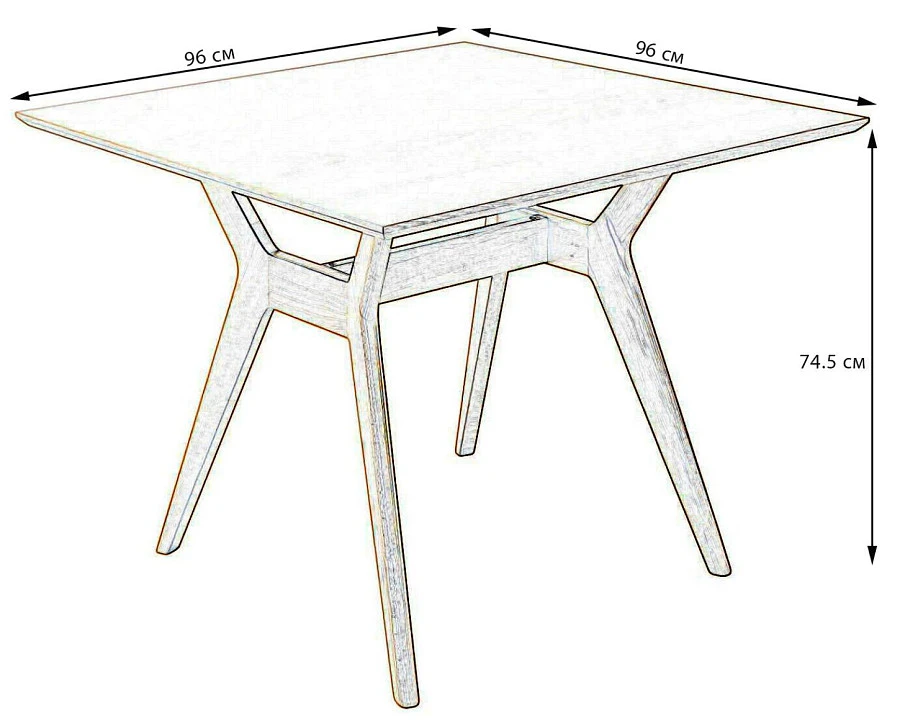 Стол Нарвик 960*960 Белый Темный орех - фото 2