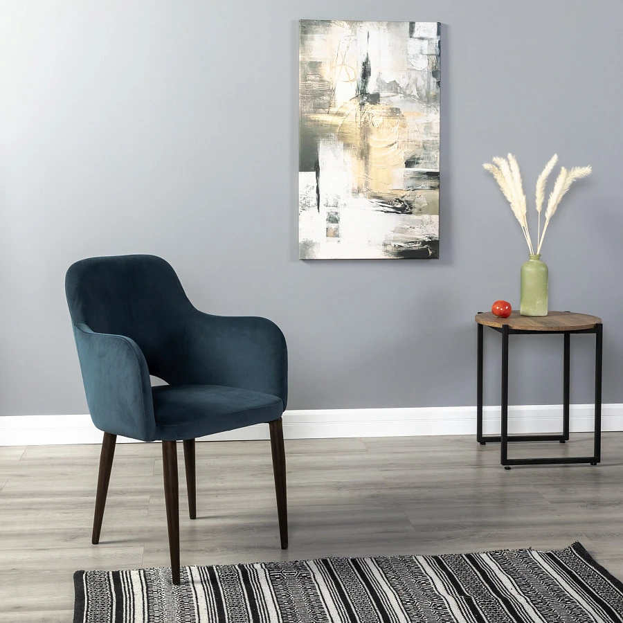 Кресло Ledger Diag blue/т. орех - фото 7