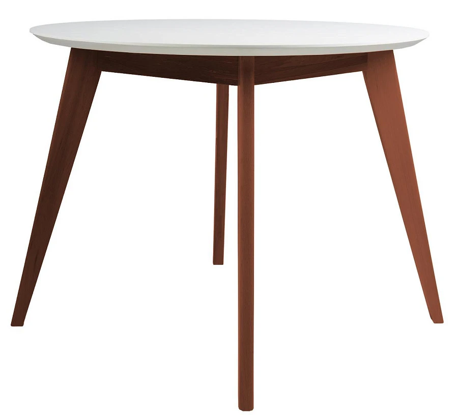 Стол Лунд круглый д.860 Белый Темный орех - фото 3