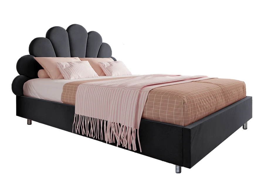 Кровать Ксю 140х200 чёрного цвета
