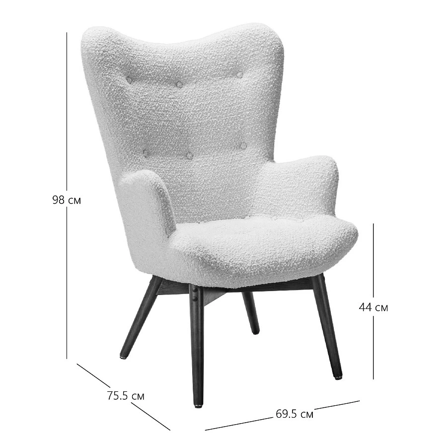 Кресло Хайбэк темно-серый/т.орех - фото 17