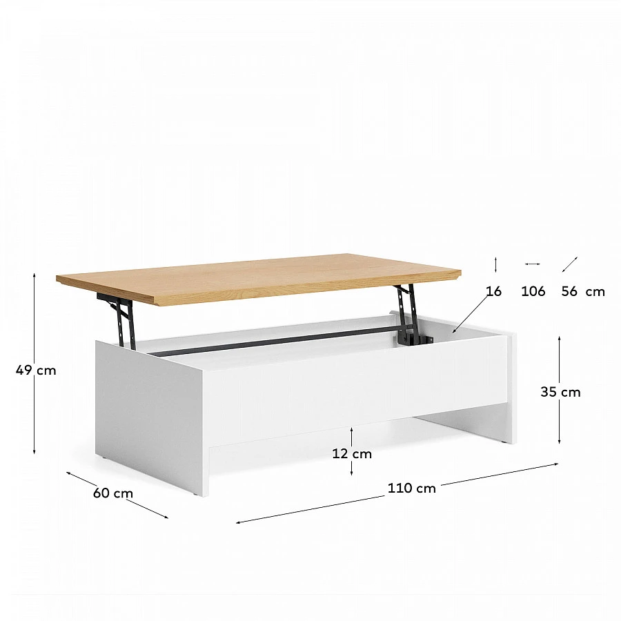 Abilen Подъемный журнал.стол 110x60см FSC/дуб - фото 2