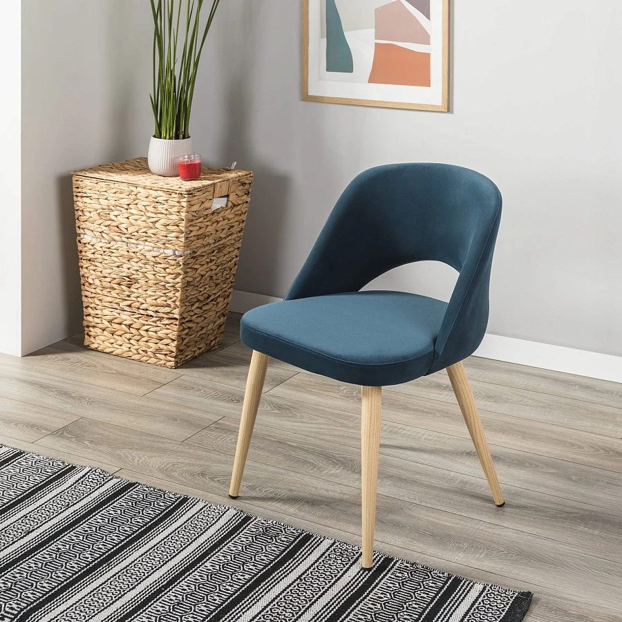 Стул Lars Diag blue/нат.дуб - фото 11