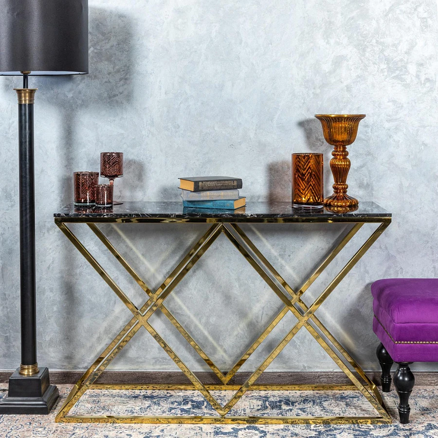 Консоль Triangles Gold 0.74x1.2x0.35м - фото 4