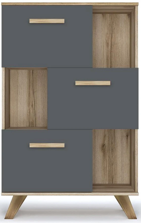 Шкаф низкий с нишами Вега Скандинавия Дуб каньон - фото 2