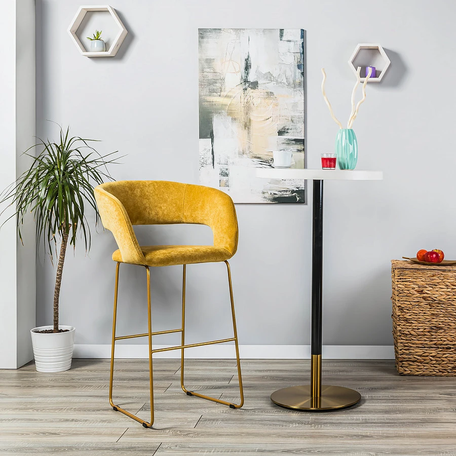 Кресло Бар. Hugs желтый/Линк золото - фото 10