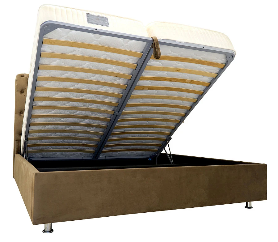 Кровать Сицилия  200х200 светло-бежевого цвета - фото 4