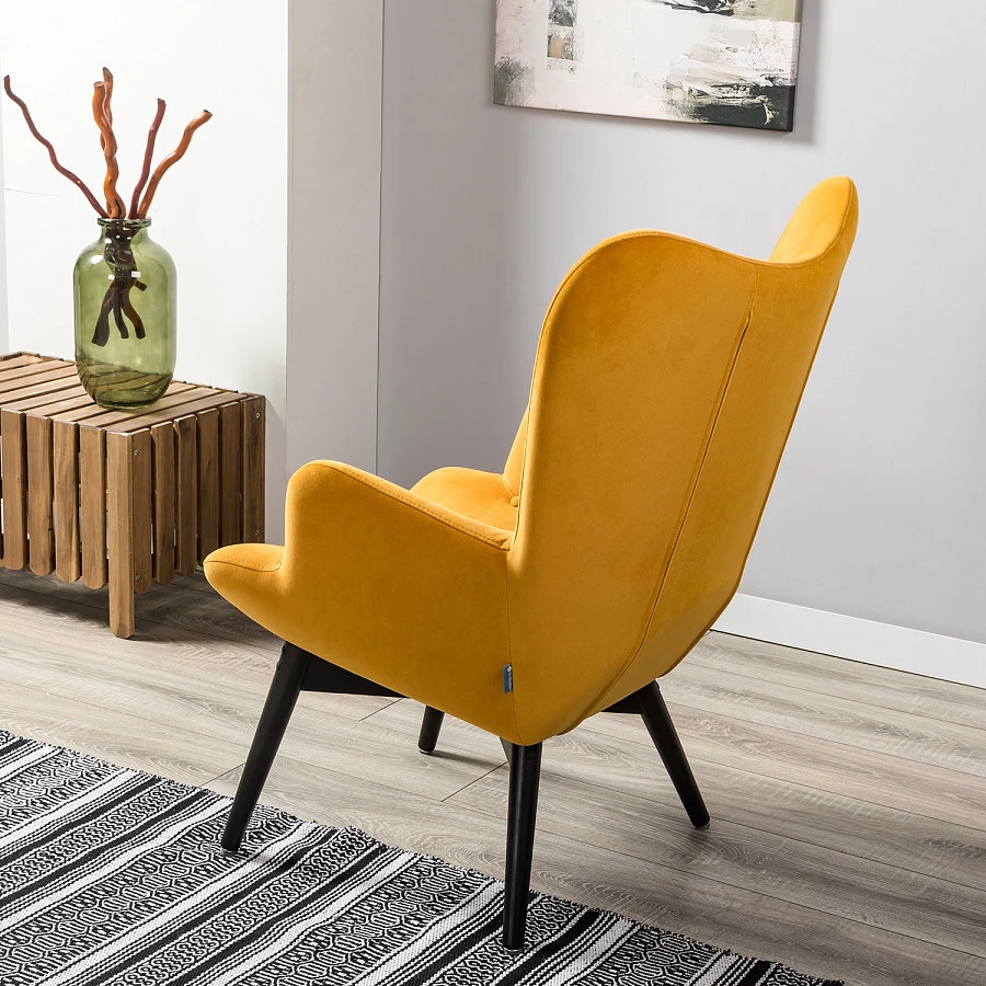 Кресло Хайбэк желтый/венге - фото 11