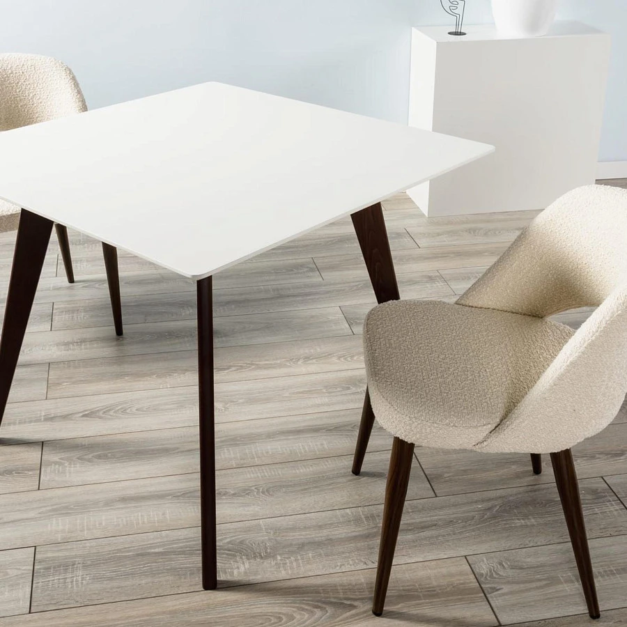 Стол Лунд 860*860 Белый Темный орех - фото 8