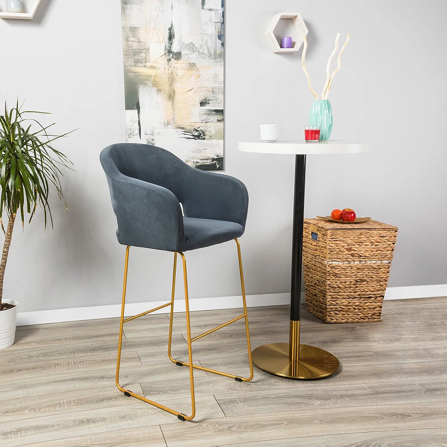 Кресло Бар. Oscar Diag grey/Линк золото - фото 9