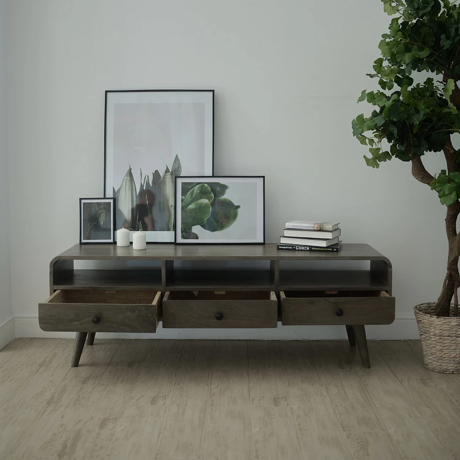 Консоль из массива, АУДУН ГРЭЙ 3 ящика - фото 5