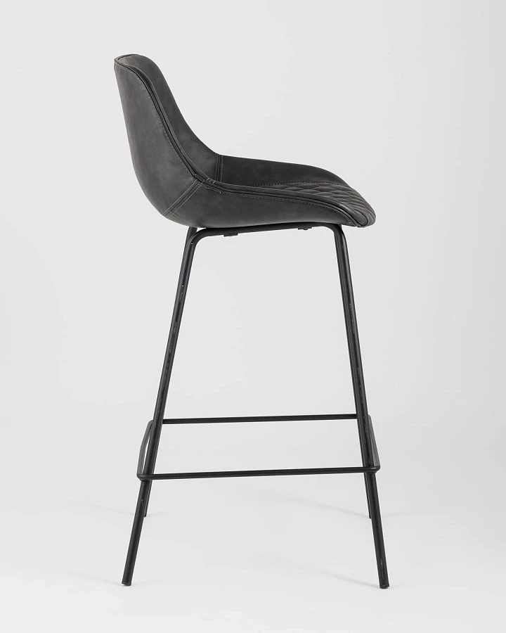 Стул полубарный TEXAS экокожа серый - фото 3