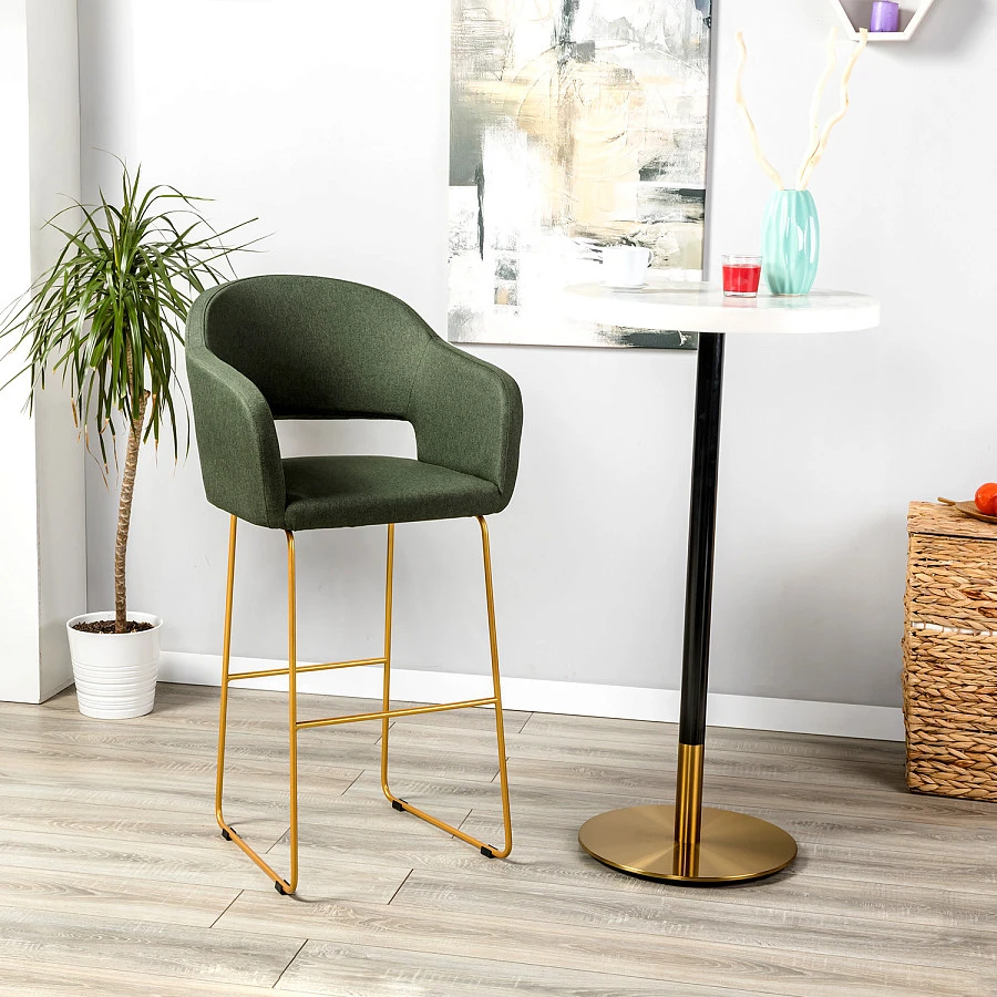 Кресло Бар. Oscar тёмно-зеленый/Линк золото - фото 6