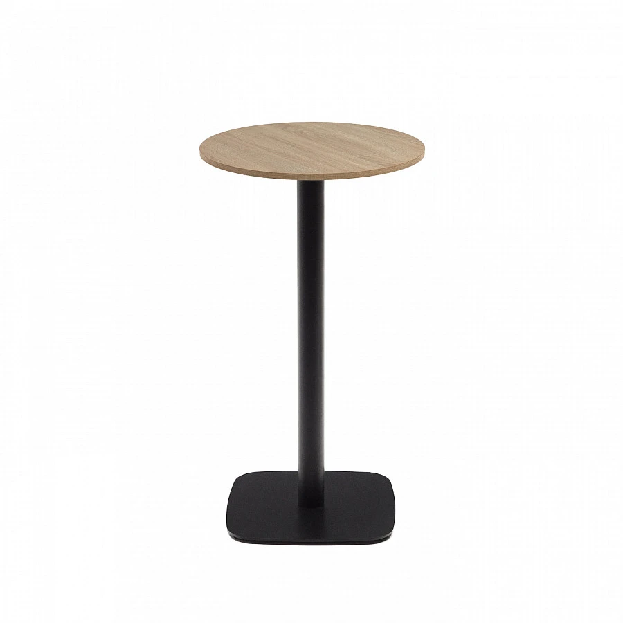 Dina Стол меламин/натур. и черн. металл Ø60x96 - фото 2